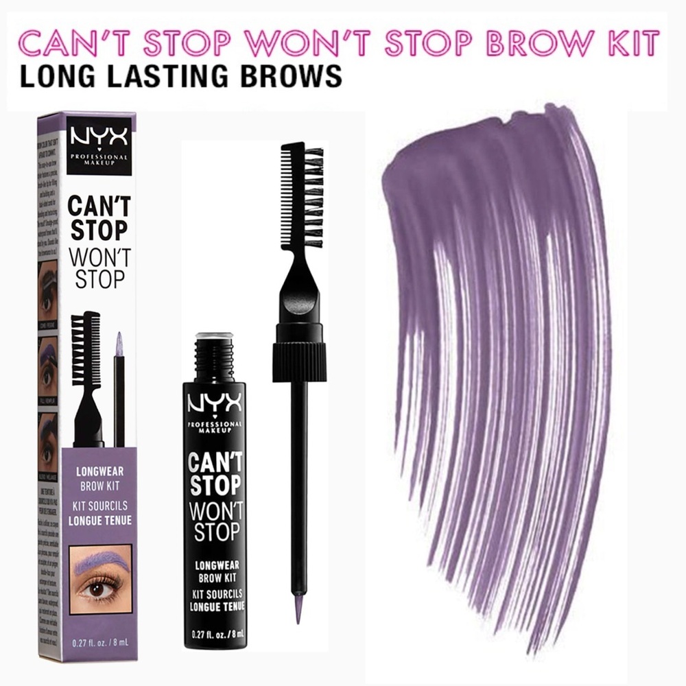 NYX Professional Makeup Can't Stop Won't Stop Longwear Brow Kit, Purple